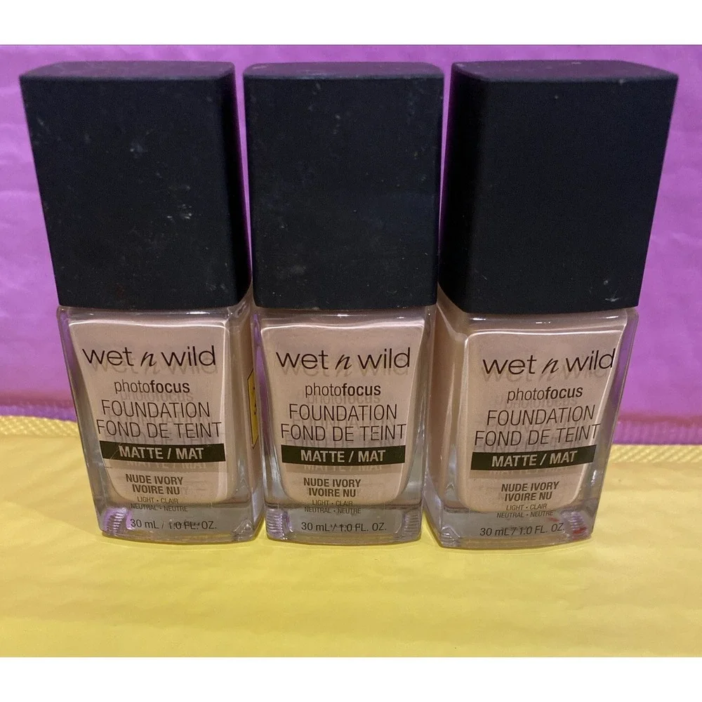 Wet N Wild‎ Photo Focus Foundation Nude Ivory 1 Ounce 3 Pack